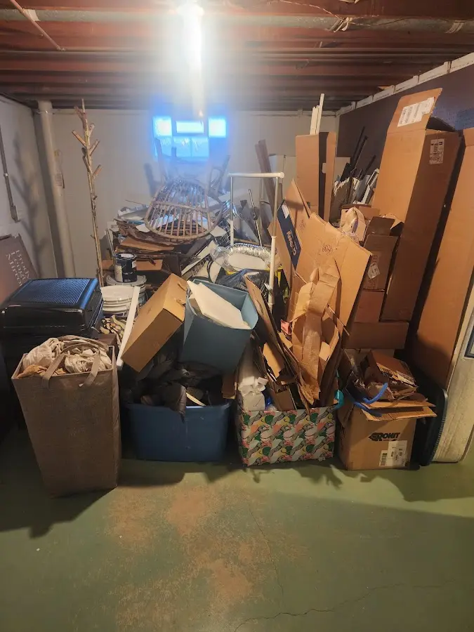 Roll-off dumpster container at job site for 4 Yard Dumpster Rental in Monrovia